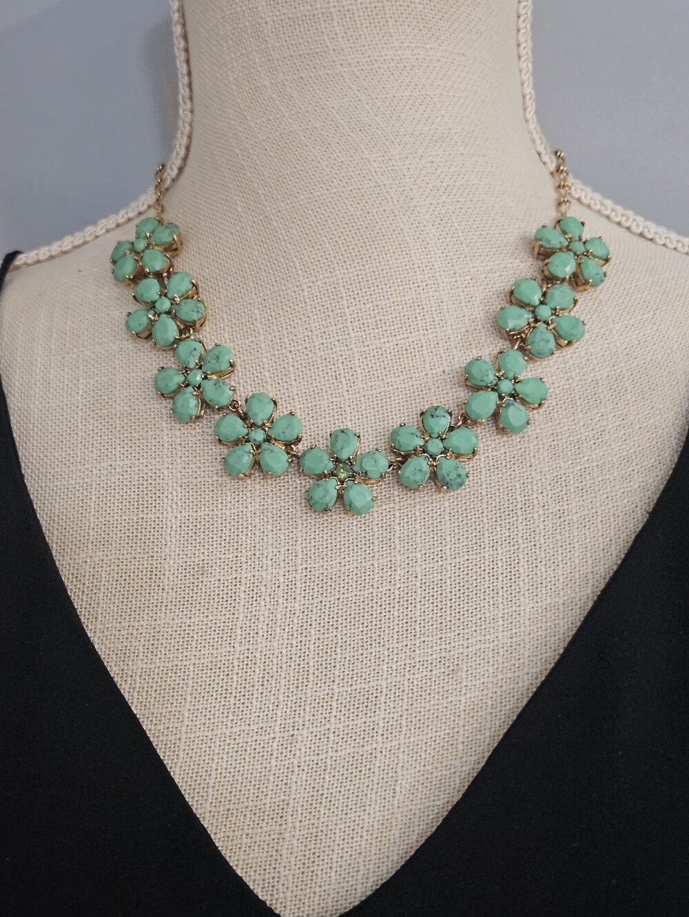 Kate Spade Gold and Jade Statement Necklace